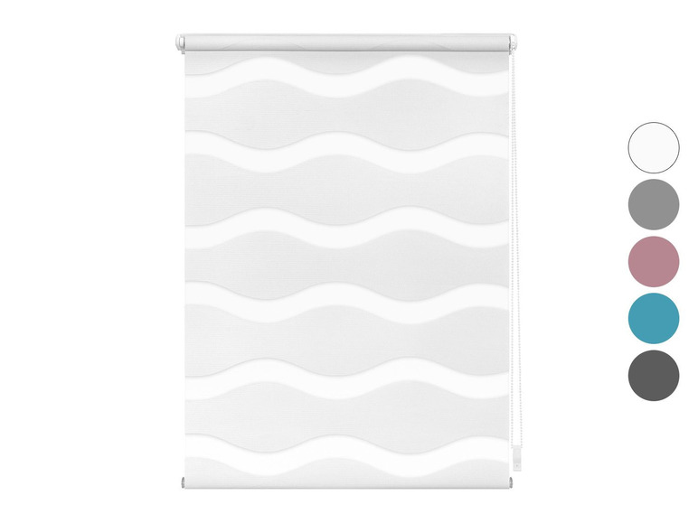 Store enrouleur blanc avec un motif ondulé