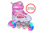 Patins à roulettes roses avec des roues LED de la marque Apollo.
