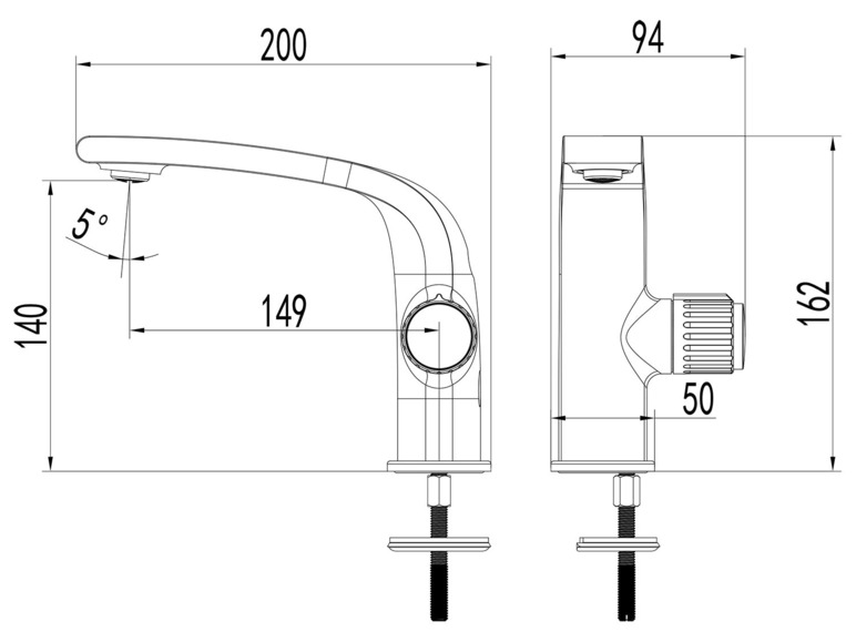 Aller en mode plein écran : Duschwell Mitigeur de lavabo de salle de bain Basic, avec mousseur Neoperl - Image 7