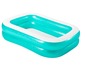Une piscine gonflable pour enfants en turquoise et blanc.