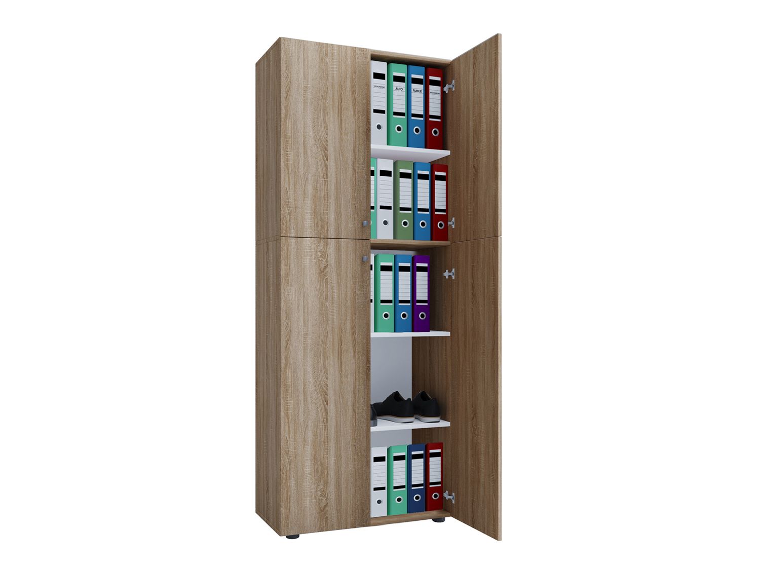 Armoire de bureau Lona (portes battantes, XXl, aspect bois)