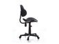 Chaise de bureau noire avec roulettes et dossier réglable.