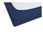 Un drap-housse bleu marine.
