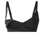 Soutien-gorge noir avec fermeture à l'avant et sans armatures.