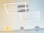 Luminaire LED moderne de plafond avec trois couleurs de lumière différentes: blanc chaud, blanc neutre et blanc froid.
