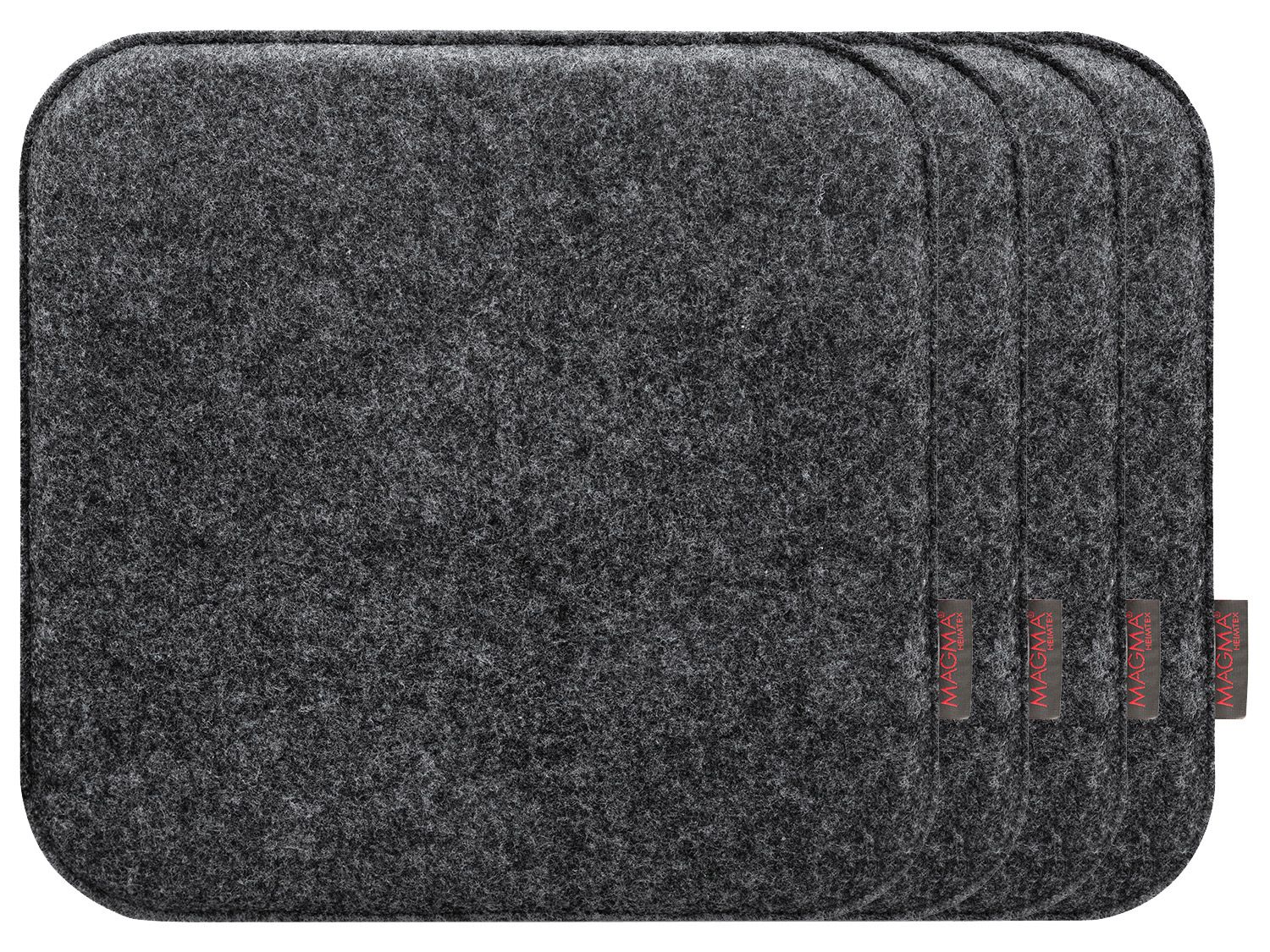 Ensemble de coussins de chaise d'intérieur Avaro MAGMA, lot de 4 (carré, anthracite)