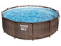 Une piscine Bestway Steel Pro Max avec effet rotin