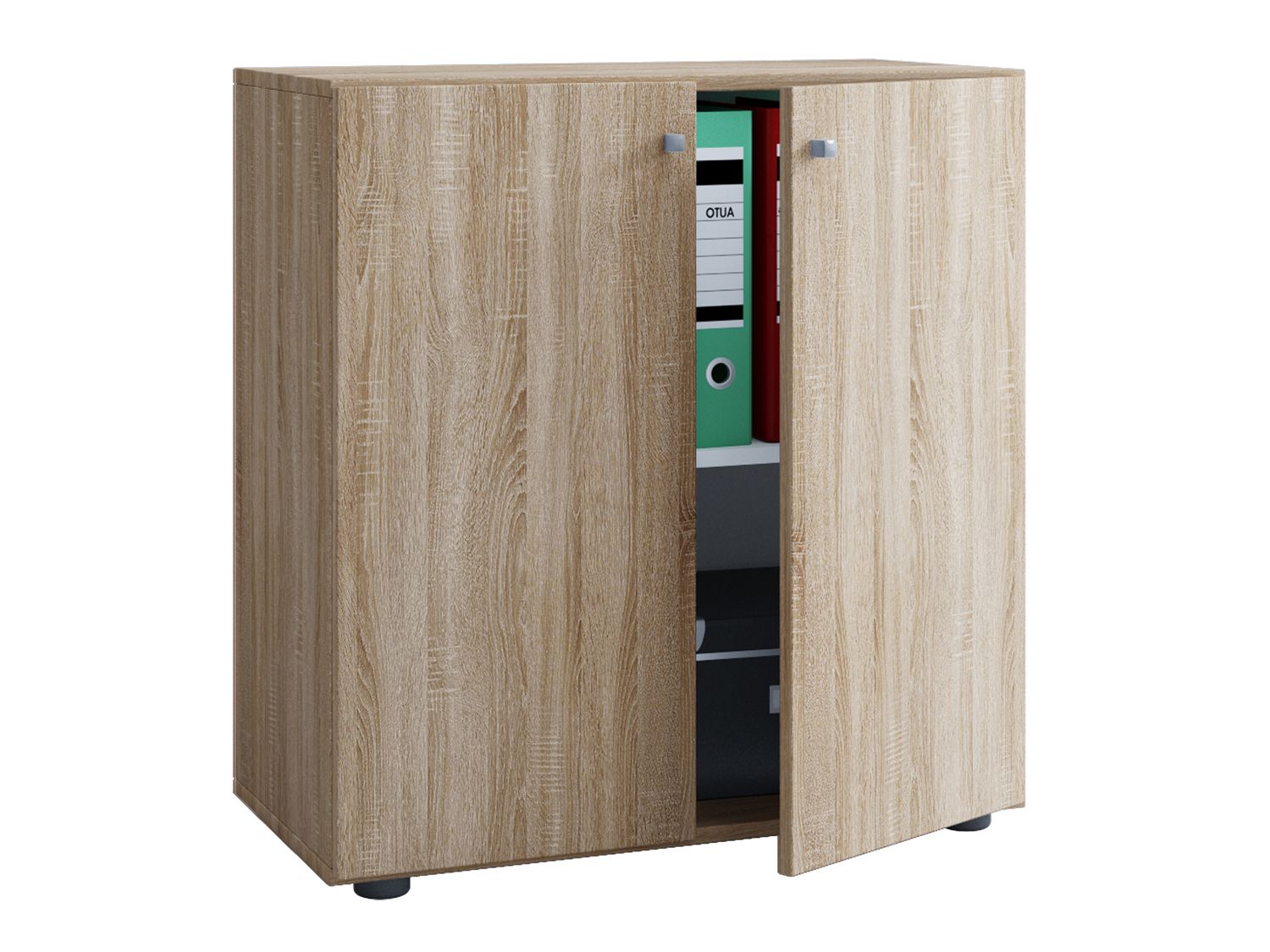 Armoire de bureau Lona (portes battantes, L, aspect bois)