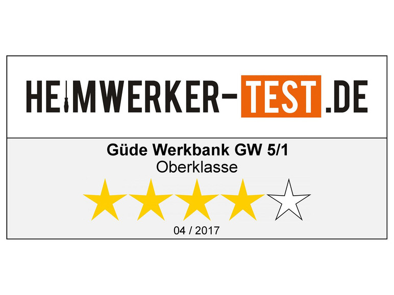 Heimwerker-Test.de qualifie le établi Güde GW 5/1 de haut de gamme.