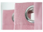 Rideaux roses avec œillets pour une tringle à rideaux.