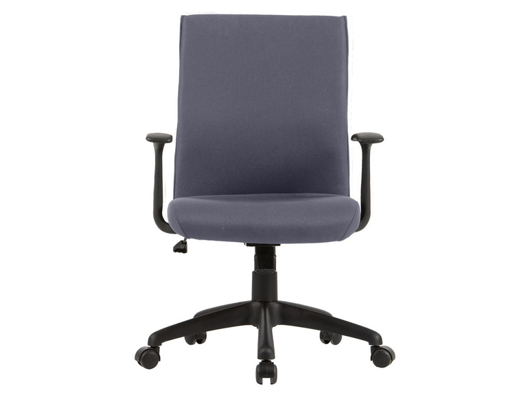 Chaise de bureau grise avec accoudoirs et roulettes