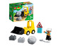 Lego Duplo bulldozer avec figurine et briques.