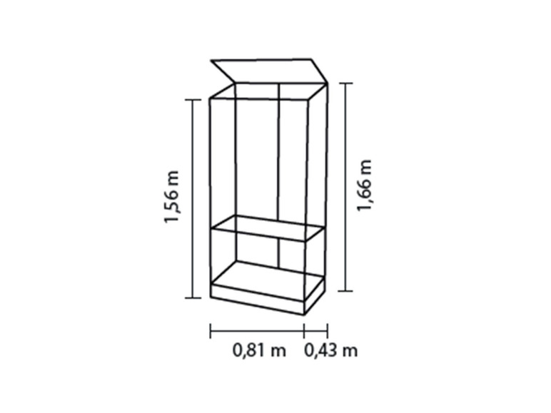 Esquisse d'une armoire avec dimensions.