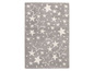 Tapis gris avec des étoiles blanches.
