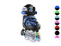 Patins à roulettes bleus Apollo avec des roues lumineuses.