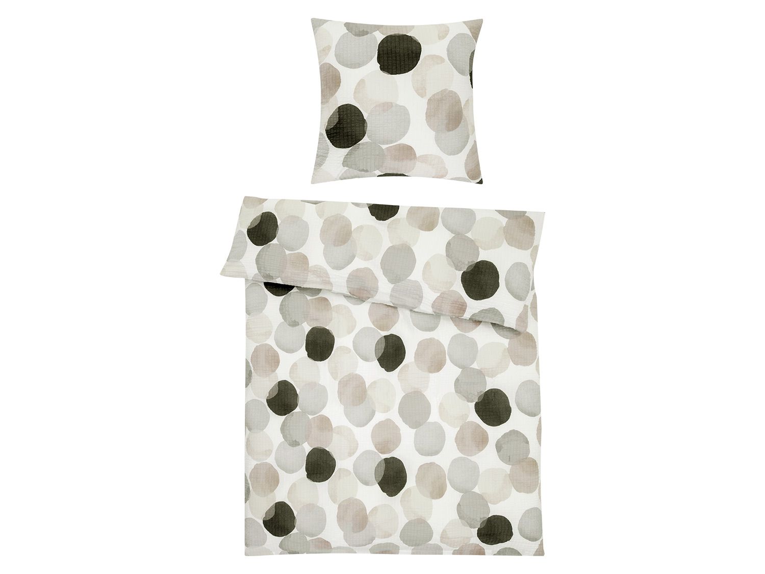 Primera Linge de lit en seersucker Cercles gris