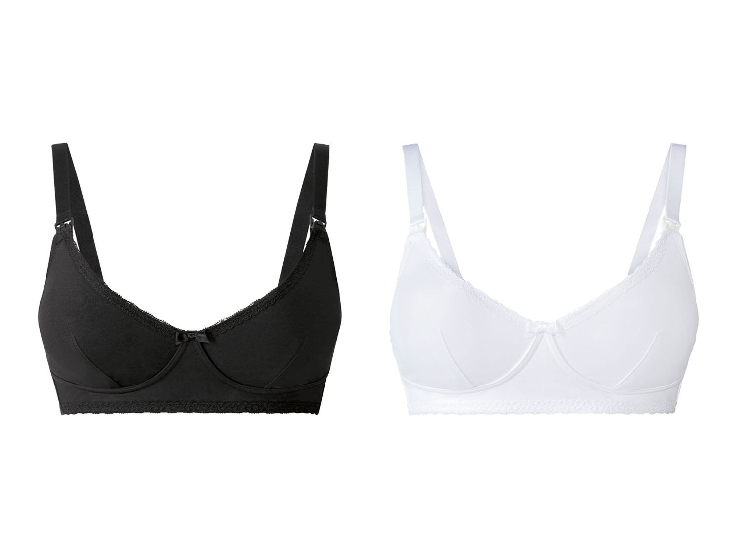 esmara® Lot de 2 soutiens-gorges d'allaitement femme (noir/blanc)