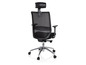 Chaise de bureau noire en mesh avec appuie-tête