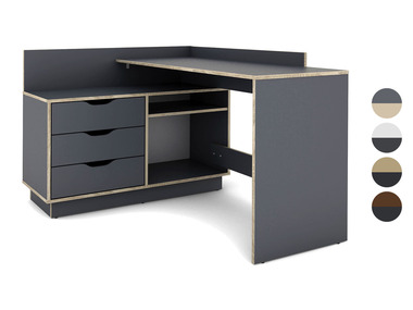byLIVING Bureau d'angle Belfast avec compartiments, 129 x 105 x 83 cm