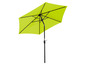 Un parasol vert avec un mât noir.
