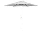 Un parasol gris avec un manche noir.
