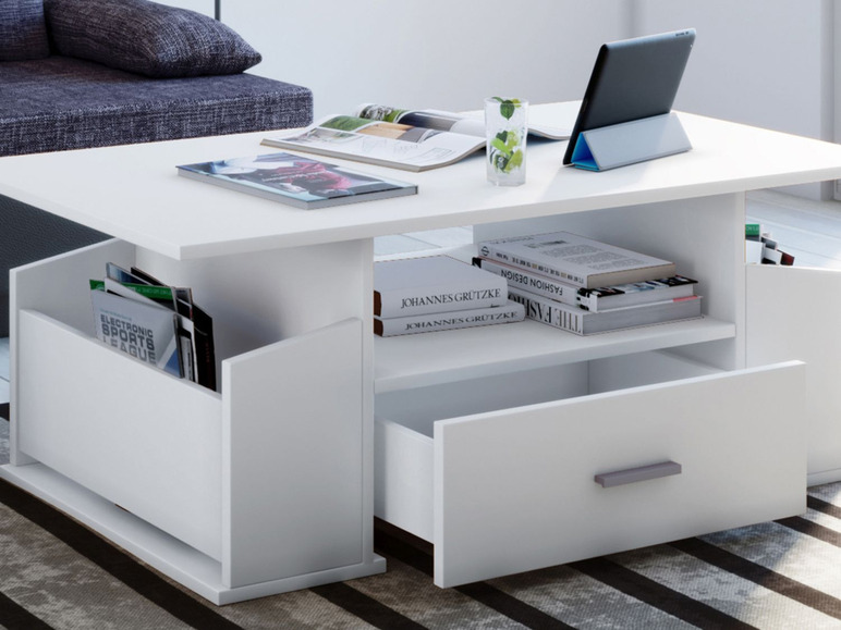Aller en mode plein écran : VCM Table basse Junata, avec tiroir, 44 x 110 x 52 cm - Image 6