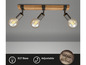 Trois spots avec rail en bois, orientables et avec douille E27.