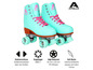 Patins à roulettes quad Apollo bleus avec lacets roses et roulements ABEC 7.