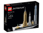 Ensemble LEGO Architecture de la skyline de New York, incluant l'Empire State Building et le One World Trade Center.