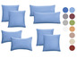 Taies d'oreiller bleues en différentes tailles.