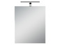 Un grand miroir avec une barre lumineuse intégrée.