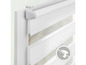 Store plissé blanc avec une structure tissée, pas de perçage requis.