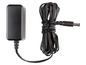 Un adaptateur secteur noir avec un cordon.
