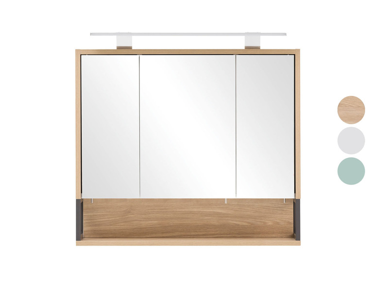 Armoire de salle de bain avec portes miroir et éclairage