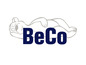 Logo de BeCo avec un ours endormi.