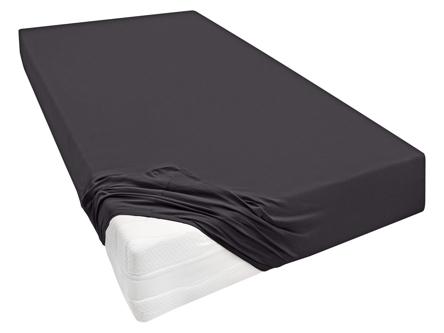 Drap-housse en jersey, pour matelas Boxspring Biberna (90 - 100 x 200 - 220 cm, anthracite)