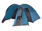 Une tente bleue High Peak pour le camping.