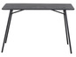 Une table pliable en métal noire.