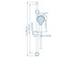 Une pomme de douche de 760 mm de long et 235 mm de diamètre
