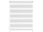 Un store enrouleur blanc avec des rayures horizontales.