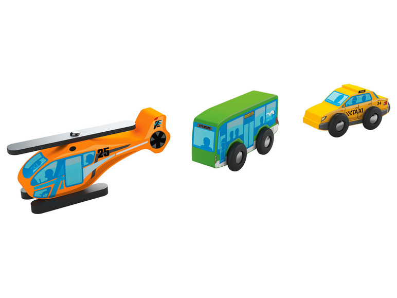 Aller en mode plein écran : Playtive Set de véhicules en bois, 3 pièces - Image 2