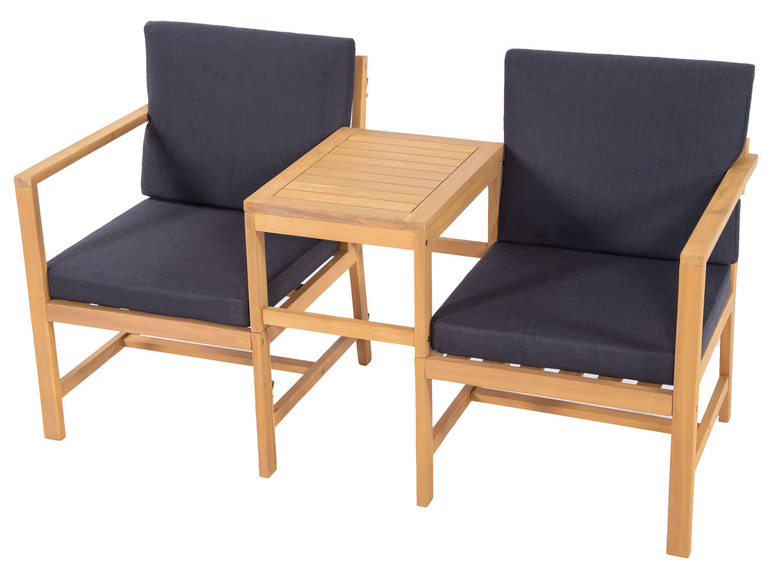 Aller en mode plein écran : Banc en bois avec table d’appoint et coussin - Image 2