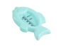 Un thermomètre de bain bleu en forme de poisson.