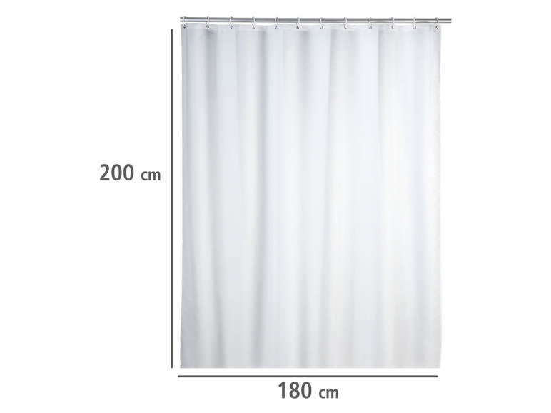 Rideau de douche blanc de 180x200 cm.