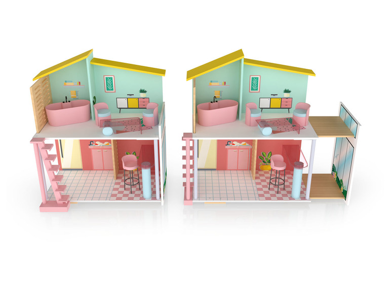 Aller en mode plein écran : Playtive Maison de poupée en bois Fashion Doll, 8 pièces - Image 5