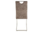 Chaise de salle à manger en cuir beige avec un cadre en métal