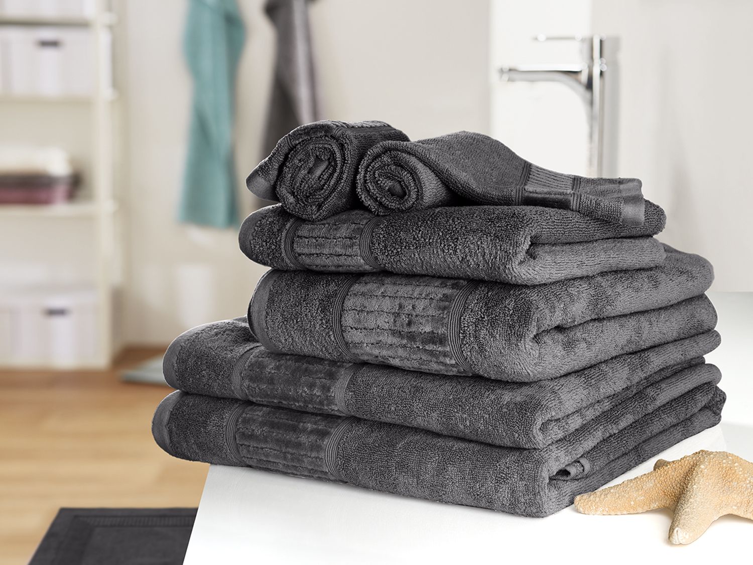 Gozze+Serviette+eponge,+70+x+200+cm+(anthracite)