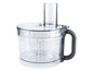 Un bol de robot culinaire Kenwood transparent avec une poignée grise.