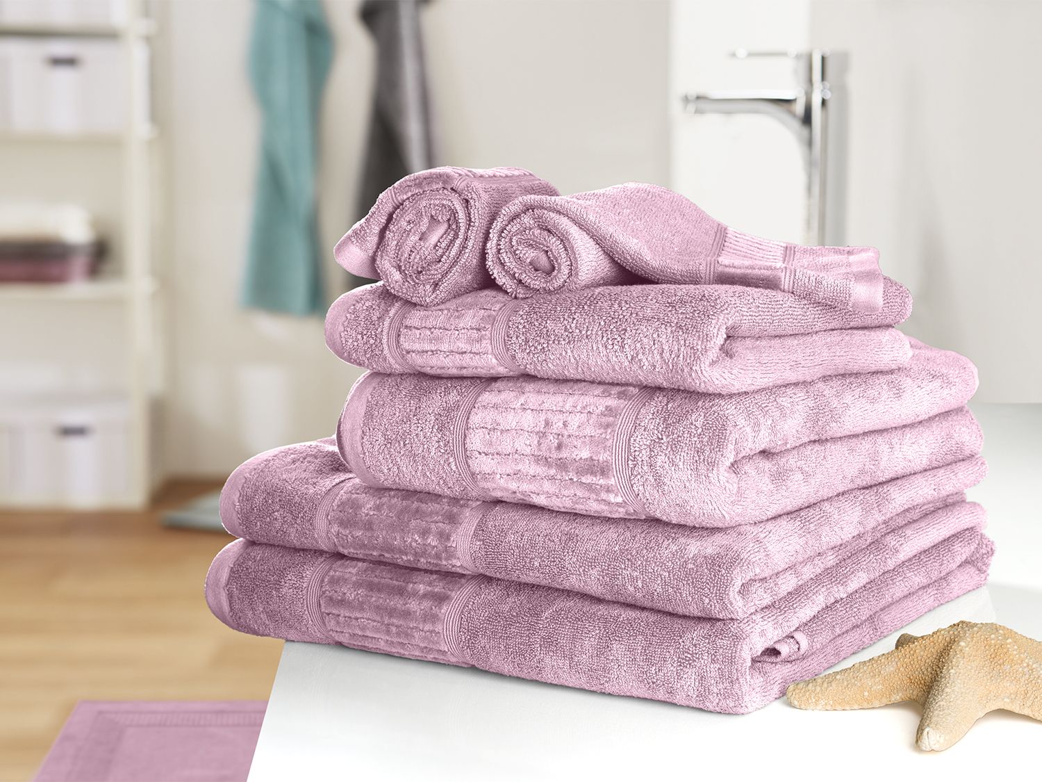 Gozze+Serviette+eponge,+50+x+100+cm+(vieux+rose)