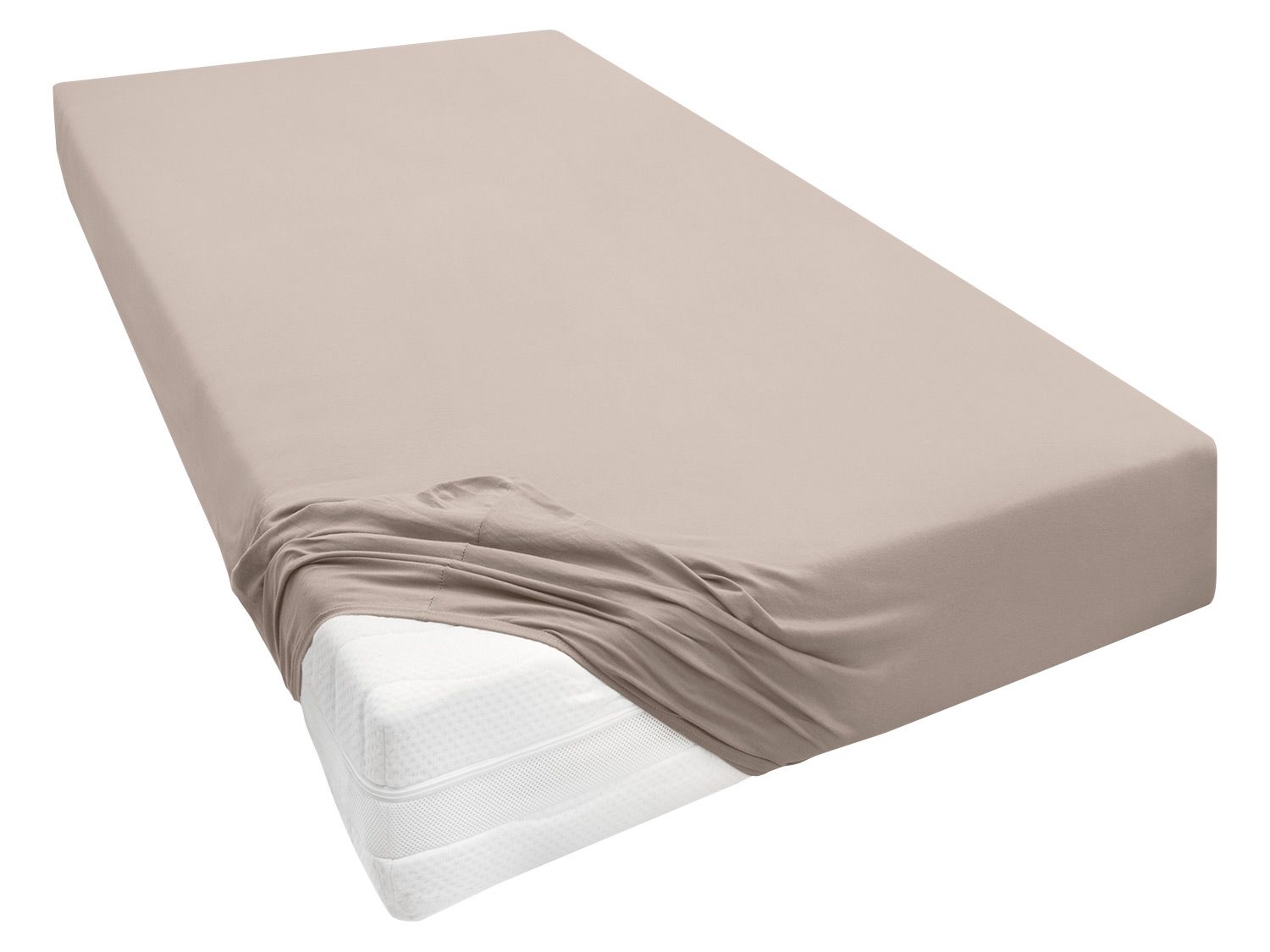 Drap-housse en jersey, pour matelas Boxspring Biberna (90 - 100 x 200 - 220 cm, brun clair)